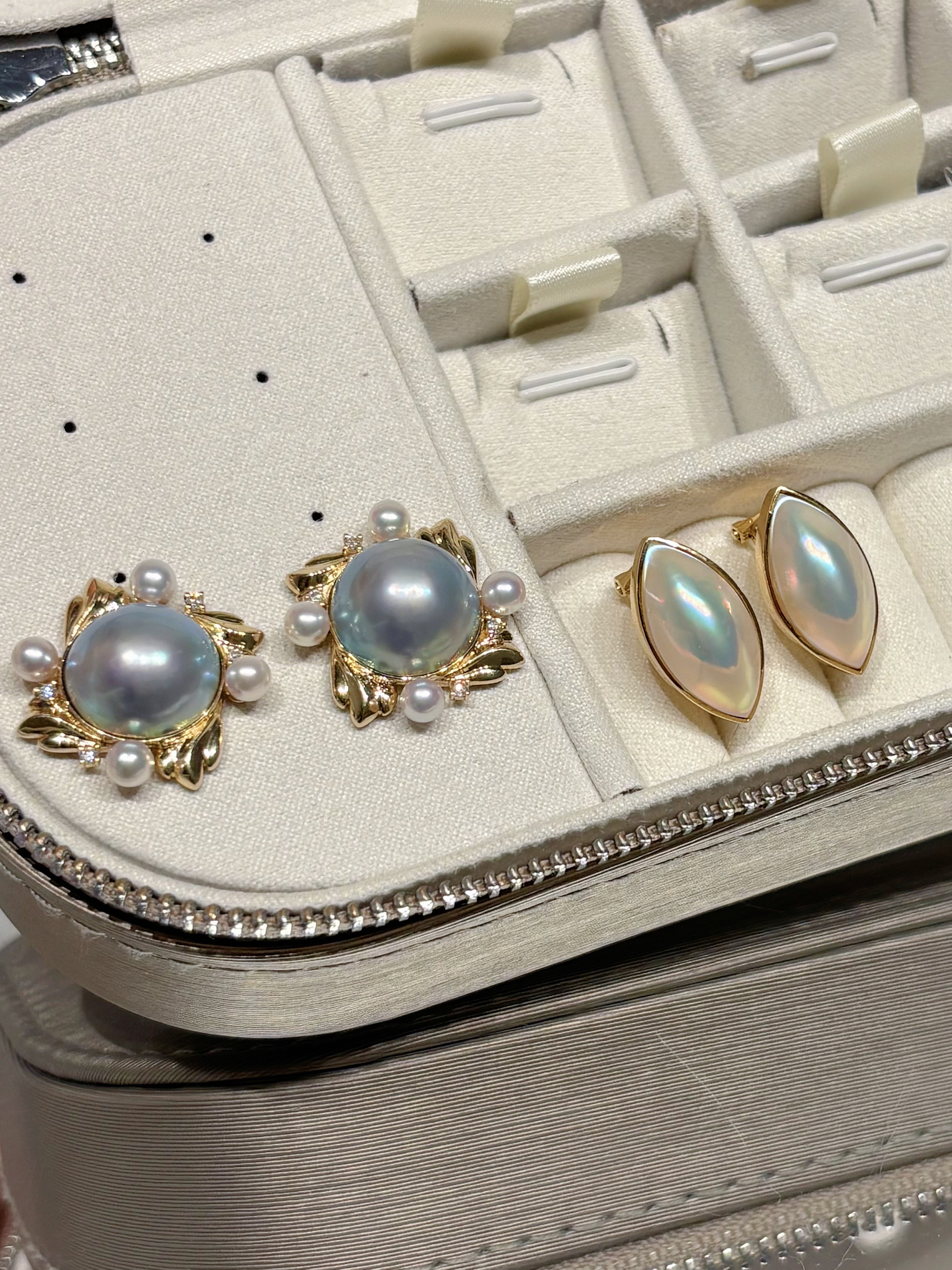 Mabe Pearl Earrings Left